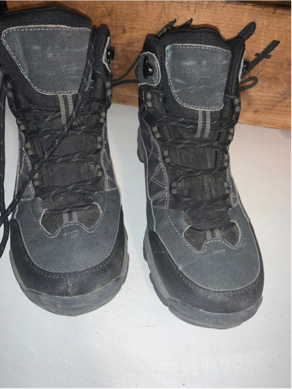 Women's Mountain Warehouse Hiking Boots Size 9 Black Grey Waterproof